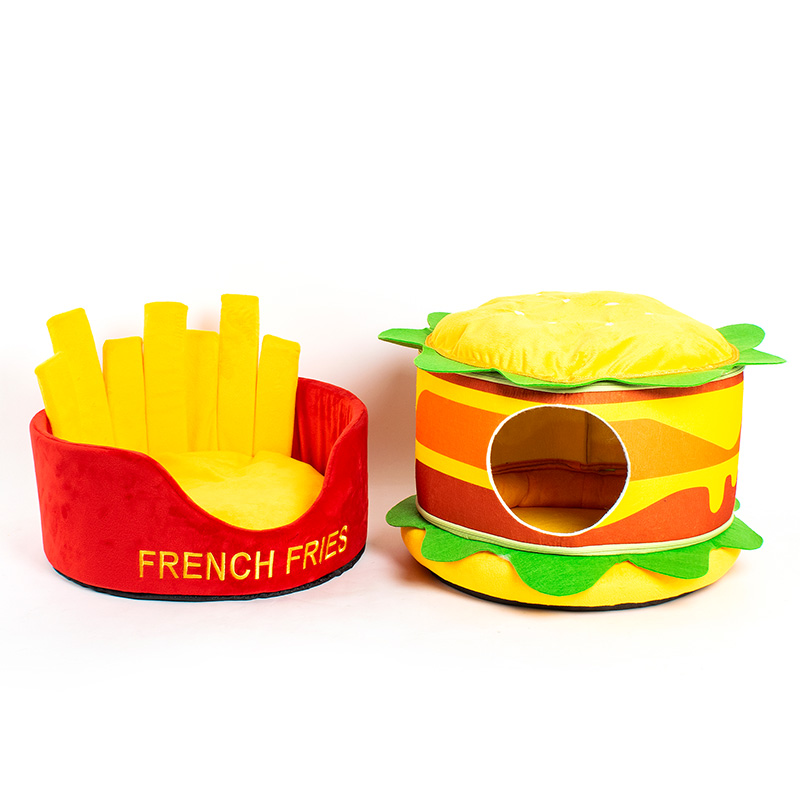 French Fry&Hamburger Pet Bed Set